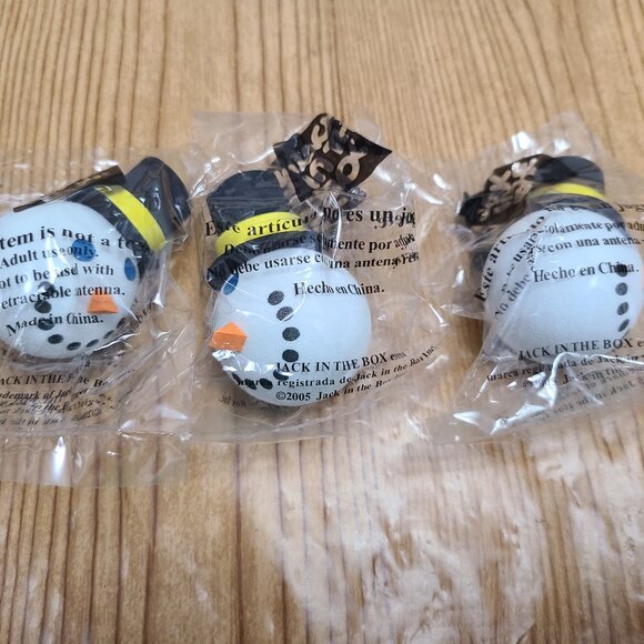 Jack In The Box Christmas Snowman Antenna Topper Lot (X3) - Picture 1 of 2